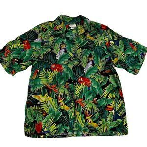 NCF Designs Mens 3X Tropical Parrot Hawaiian Shirt 100% Cotton USA Made